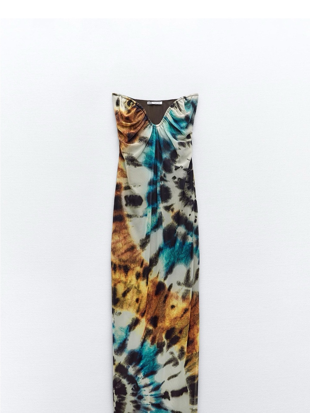 Zara Multicolor Tie-Dye Maxi Dress (Teal, Mustard, Black)